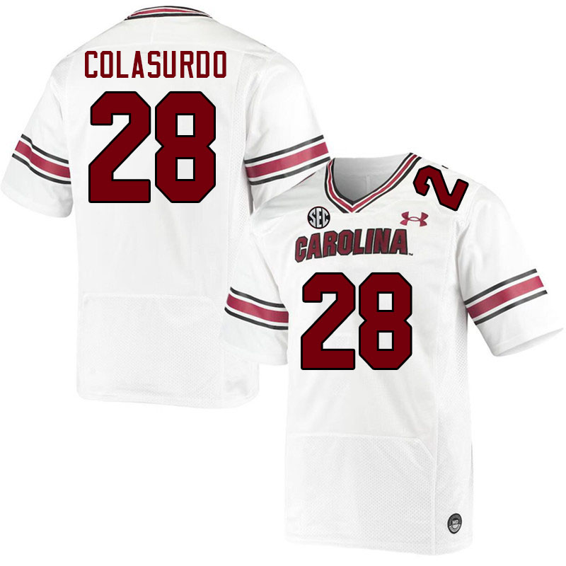 Men #28 Andrew Colasurdo South Carolina Gamecocks College Football Jerseys Stitched-White
